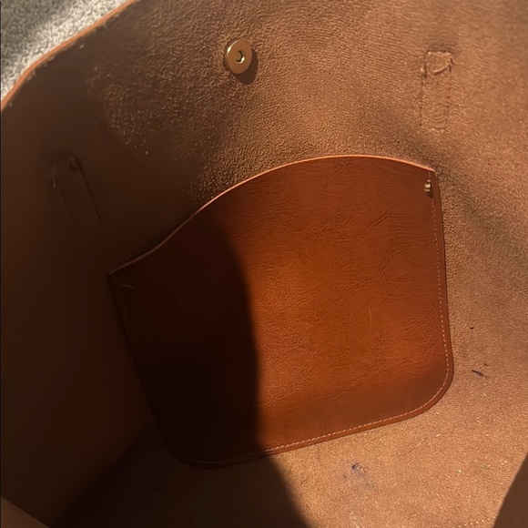 Brown Faux Leather Tote Bag - Picture 5 of 6